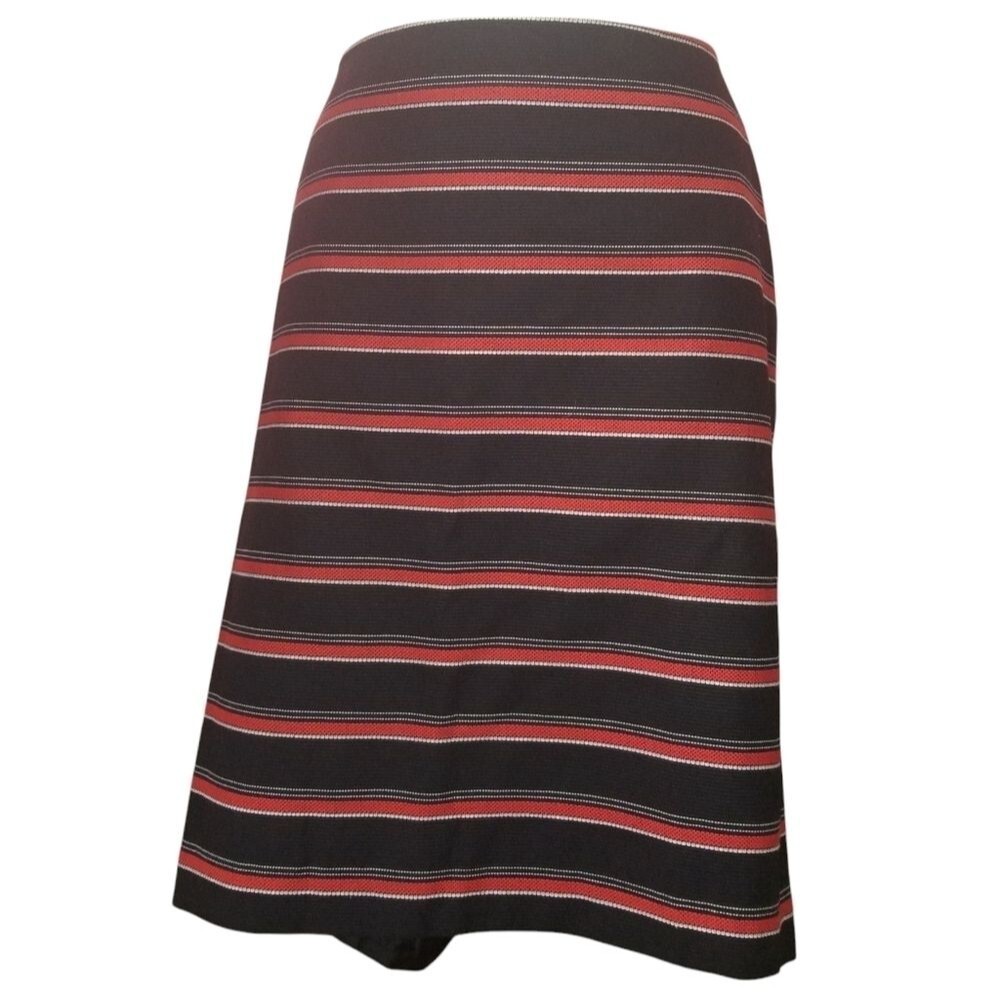 Liz Claiborne Career Textured Kint Pencil Skirt Stripe Waist 19.5